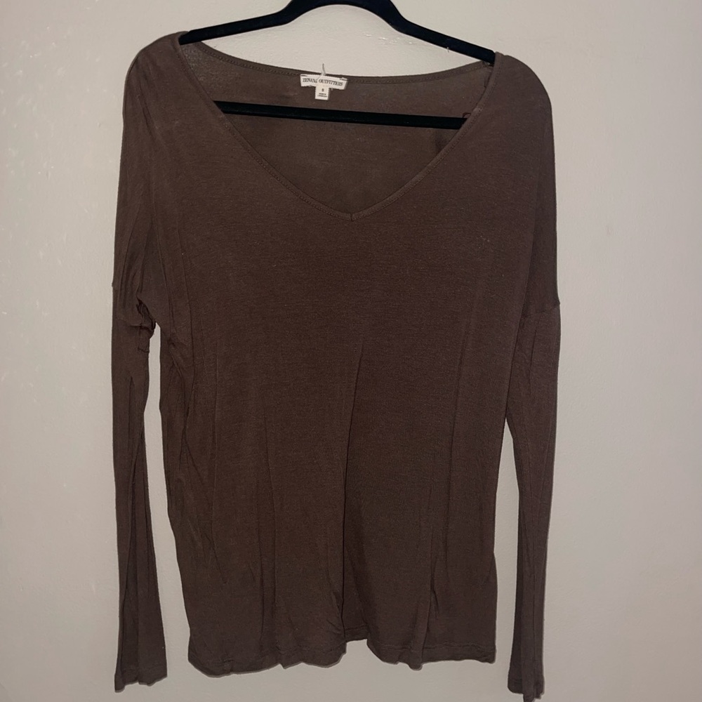 Zenana Outfitters; olive green long sleeve top size small